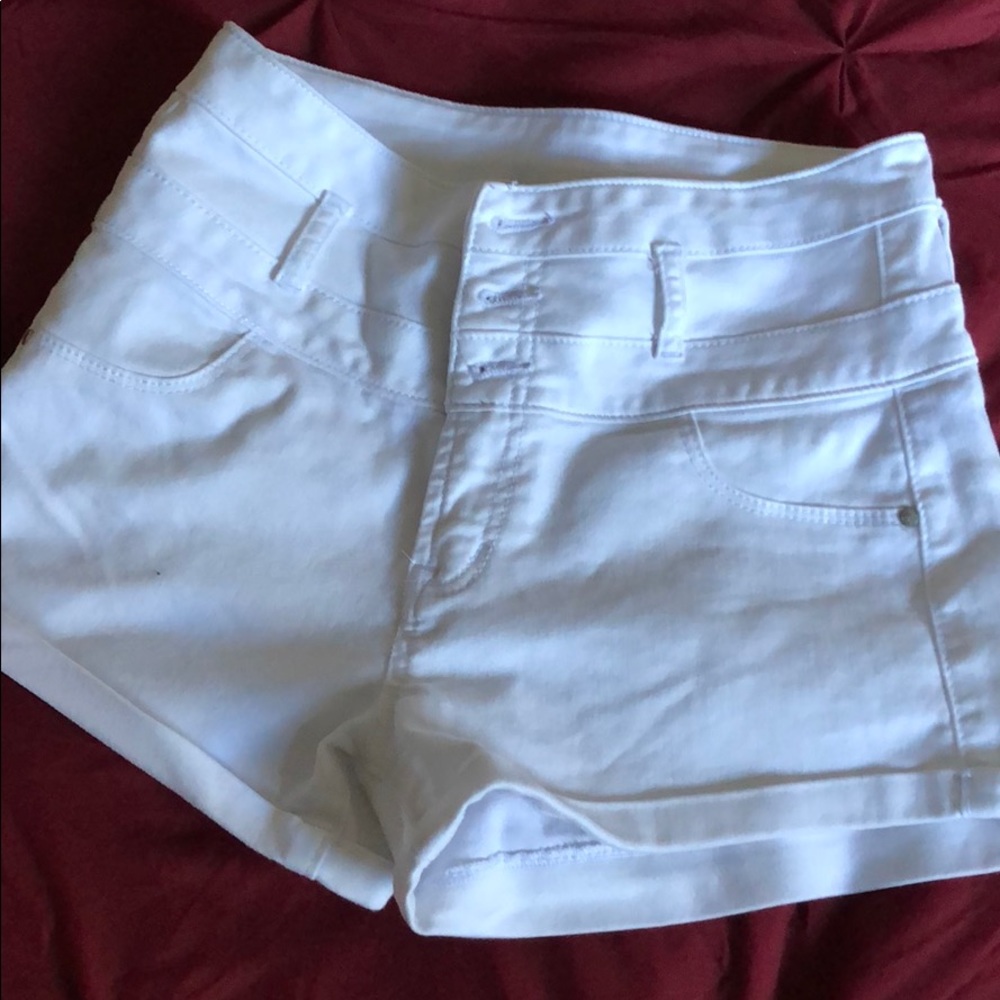 White stretchy shorts